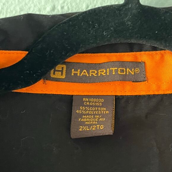 Matco Tools Harriton Work Shirt Men’s 2XL Black Orange Button Up Garage Mechanic - Picture 4 of 6